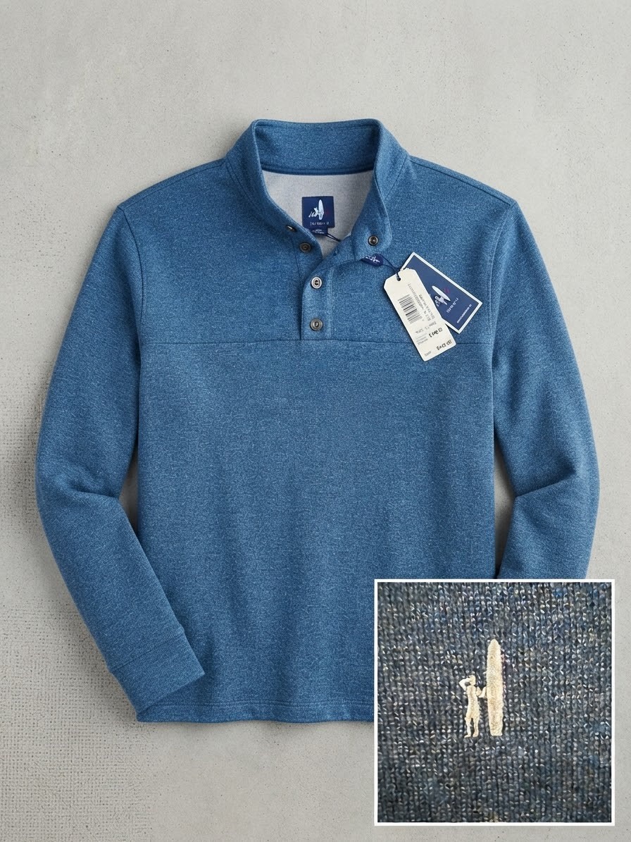 NWT JOHNNIE-O “DUSTY” HENLY LONG SLEEVE PULLOVER SWEATER PACIFIC BLUE MENS XL NWT JOHNNIE-O “DUSTY” HENLY LONG SLEEVE PULLOVER SWEATER PACIFIC BLUE MENS XL