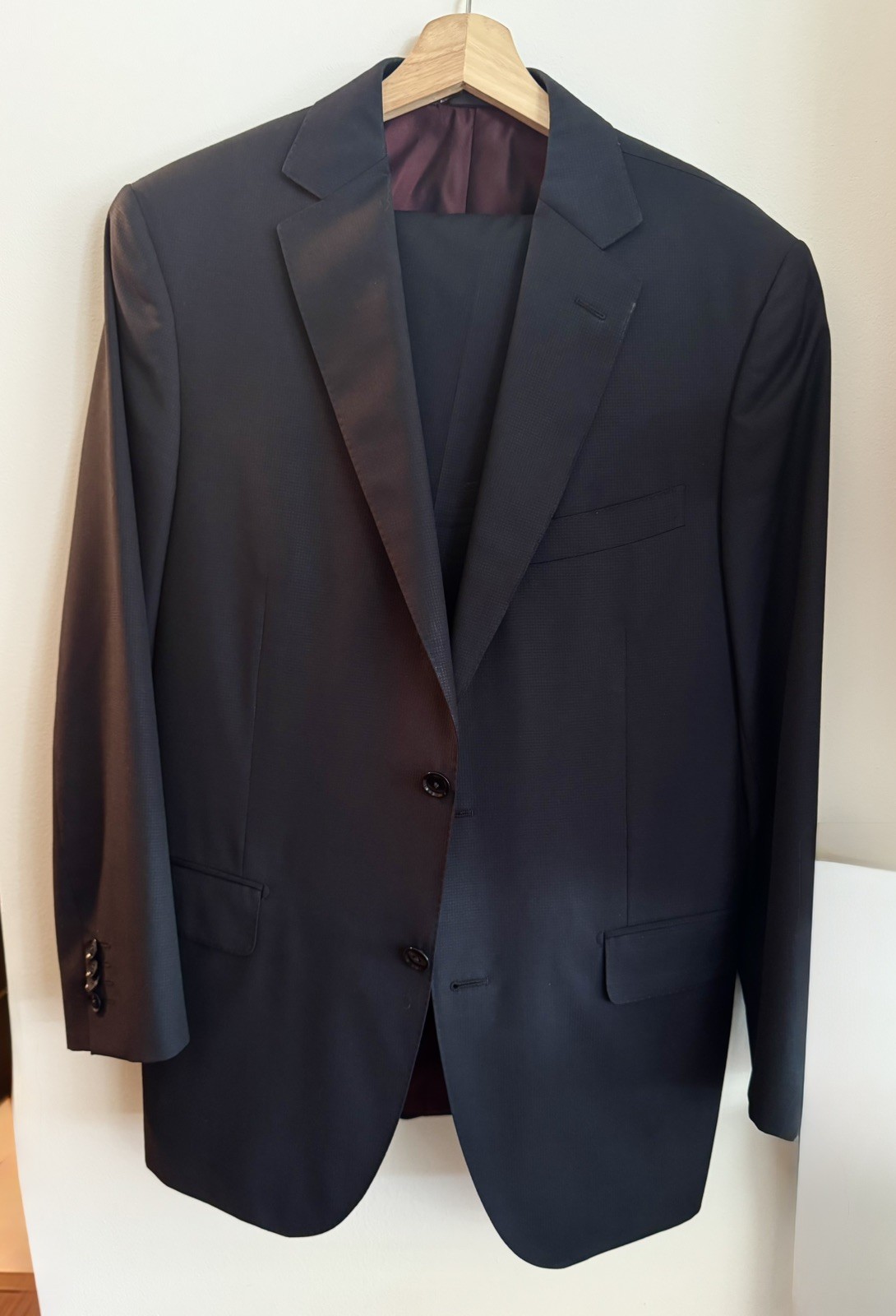 Pal Zileri Suit Mens 42R (52R IT) Midnight Navy Blue Two Button Made In Italy