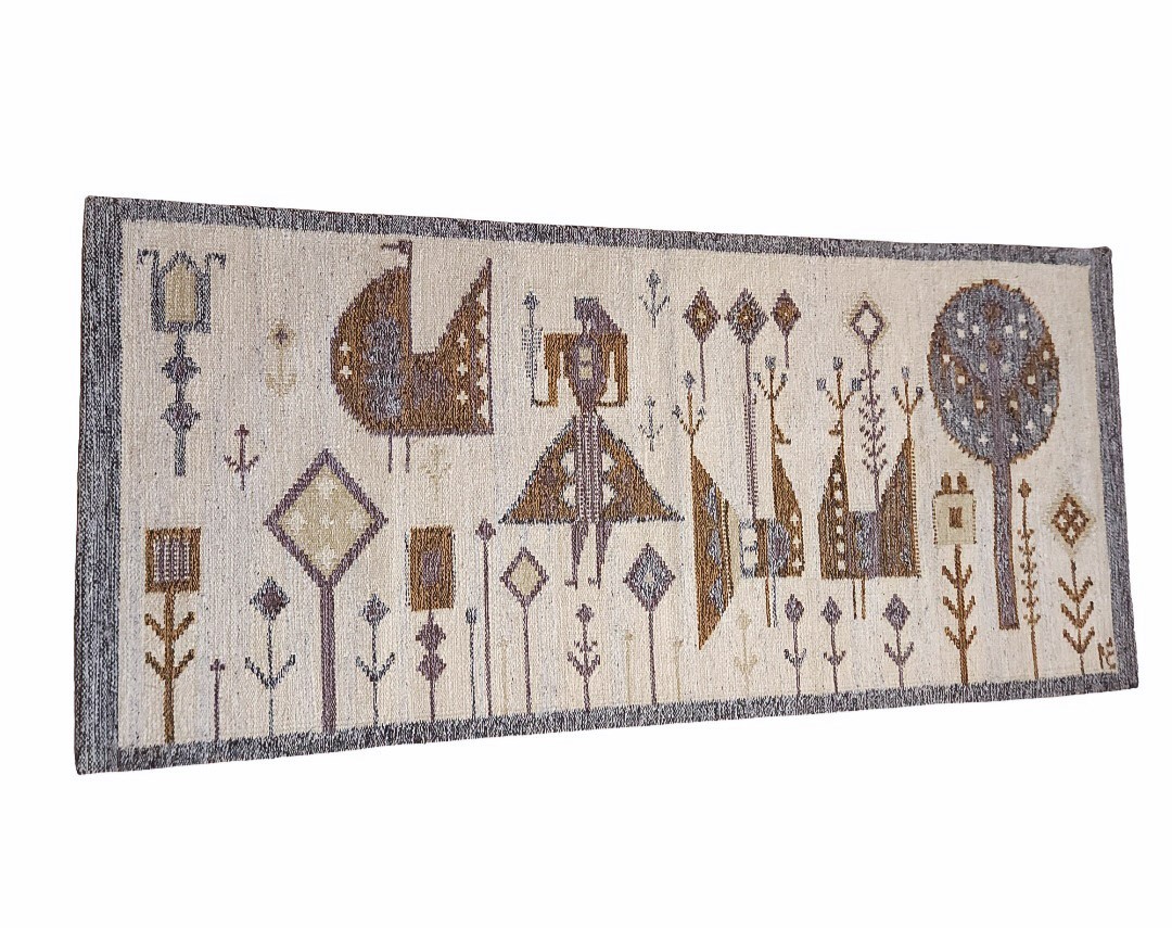 EVA NEMETH Signed Tapestry Wool Wall Rug Carpet Vintage mid century 60s 70s
