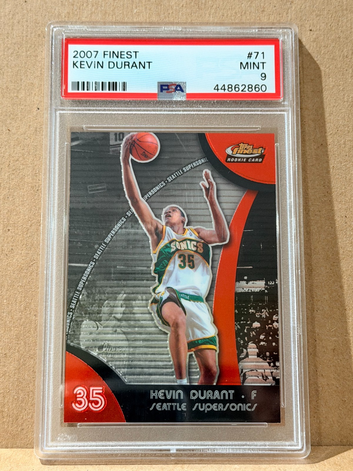 2007-08 Topps Finest - Kevin Durant #71 (RC) PSA 9 SONICS RARE