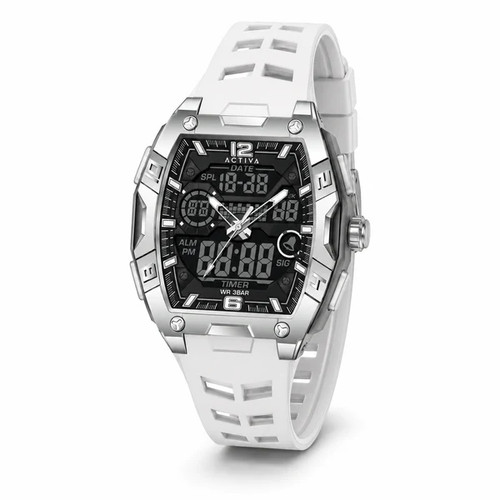 Activa Venzis X Invicta ACW8131-001 Men\'s Dual Time Digital Watch 50mm White NWT Activa Venzis X Invicta ACW8131-001 Men\'s Dual Time Digital Watch 50mm White NWT