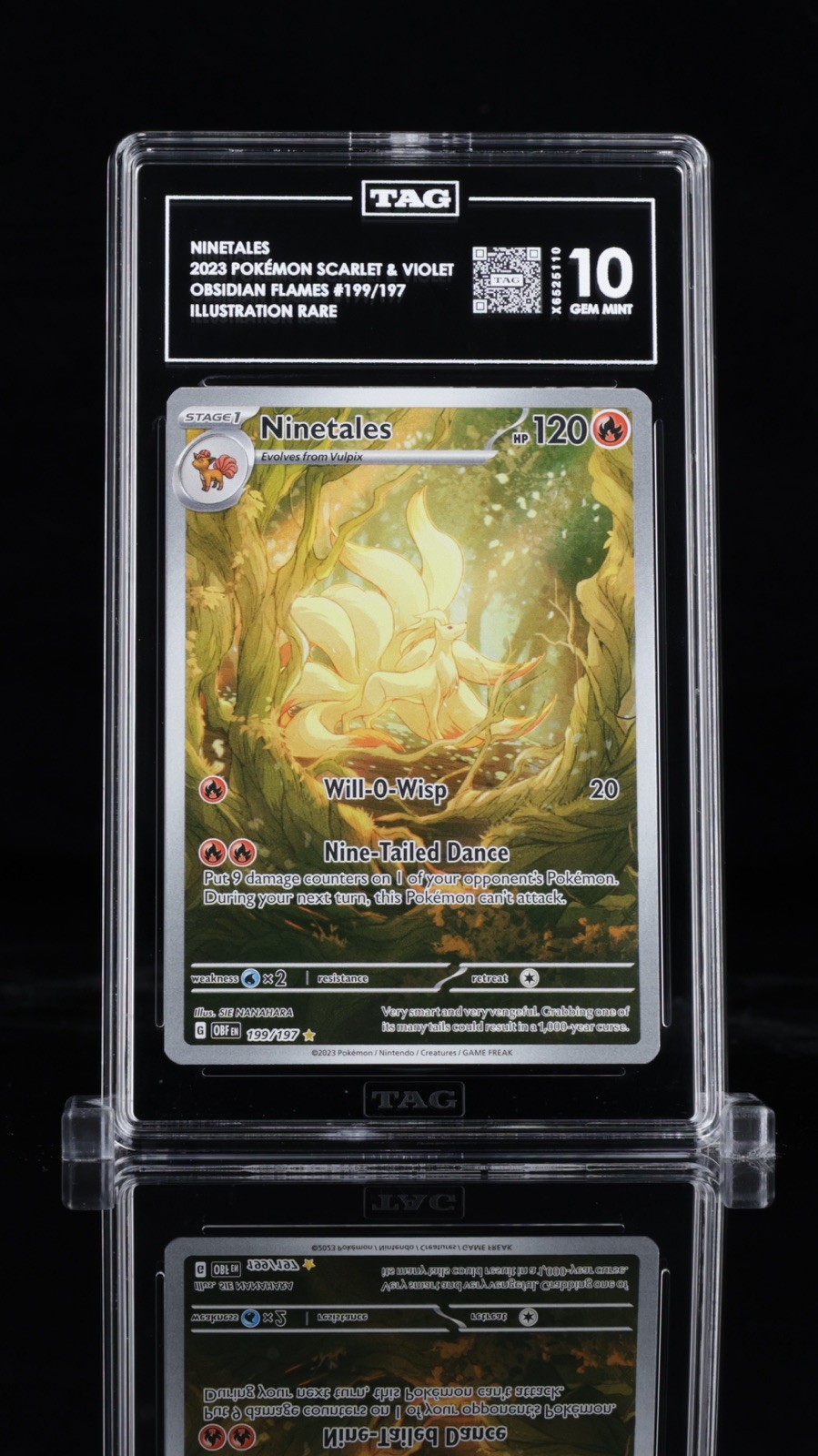 HIGH RANK #8💎 Ninetales 199/197 IR Pokemon Obsidian Flames TAG Gem Mint 10 HIGH RANK #8💎 Ninetales 199/197 IR Pokemon Obsidian Flames TAG Gem Mint 10