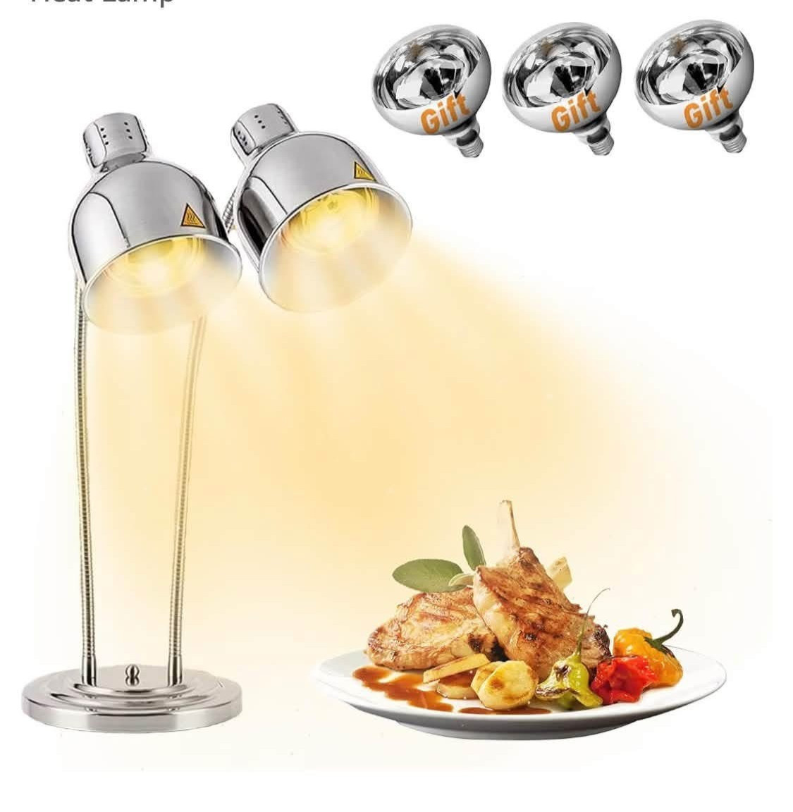 Food Heat Lamp 2-Head Commercial Food Warmer Electric Warming Lamp 500W Food Heat Lamp 2-Head Commercial Food Warmer Electric Warming Lamp 500W