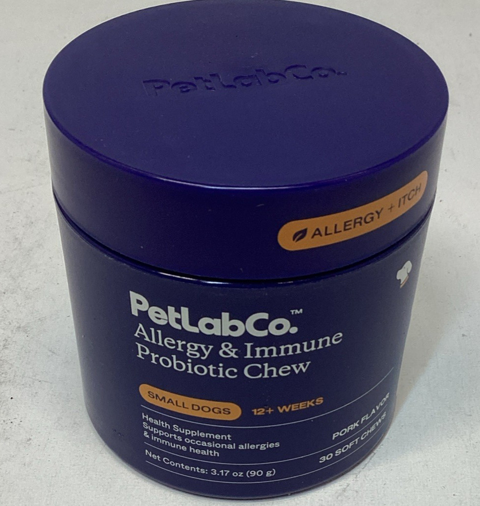 PetLab Co Allergy & Immune Probiotic Chews Small Dogs 30 Ct Exp 04/2027