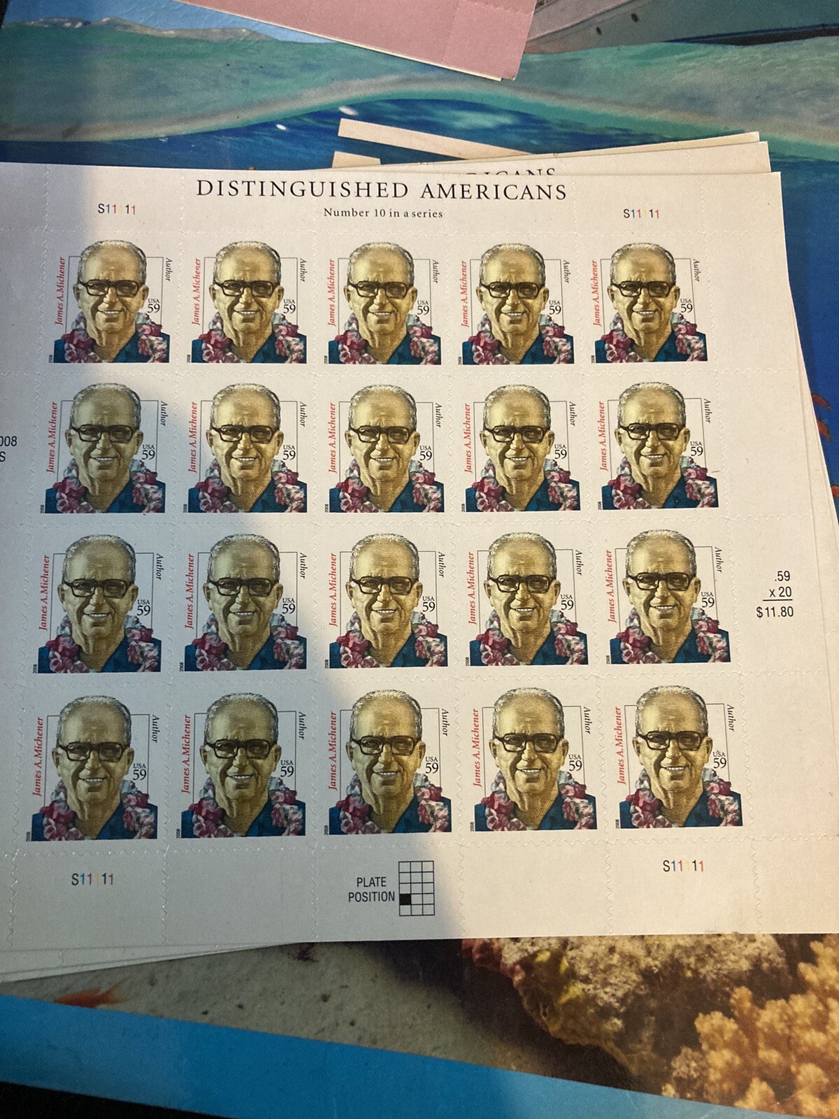 Stamps 2008USA Qty 40 59c James Michener - Distinguished Americans Mint Stamps 2008USA Qty 40 59c James Michener - Distinguished Americans Mint