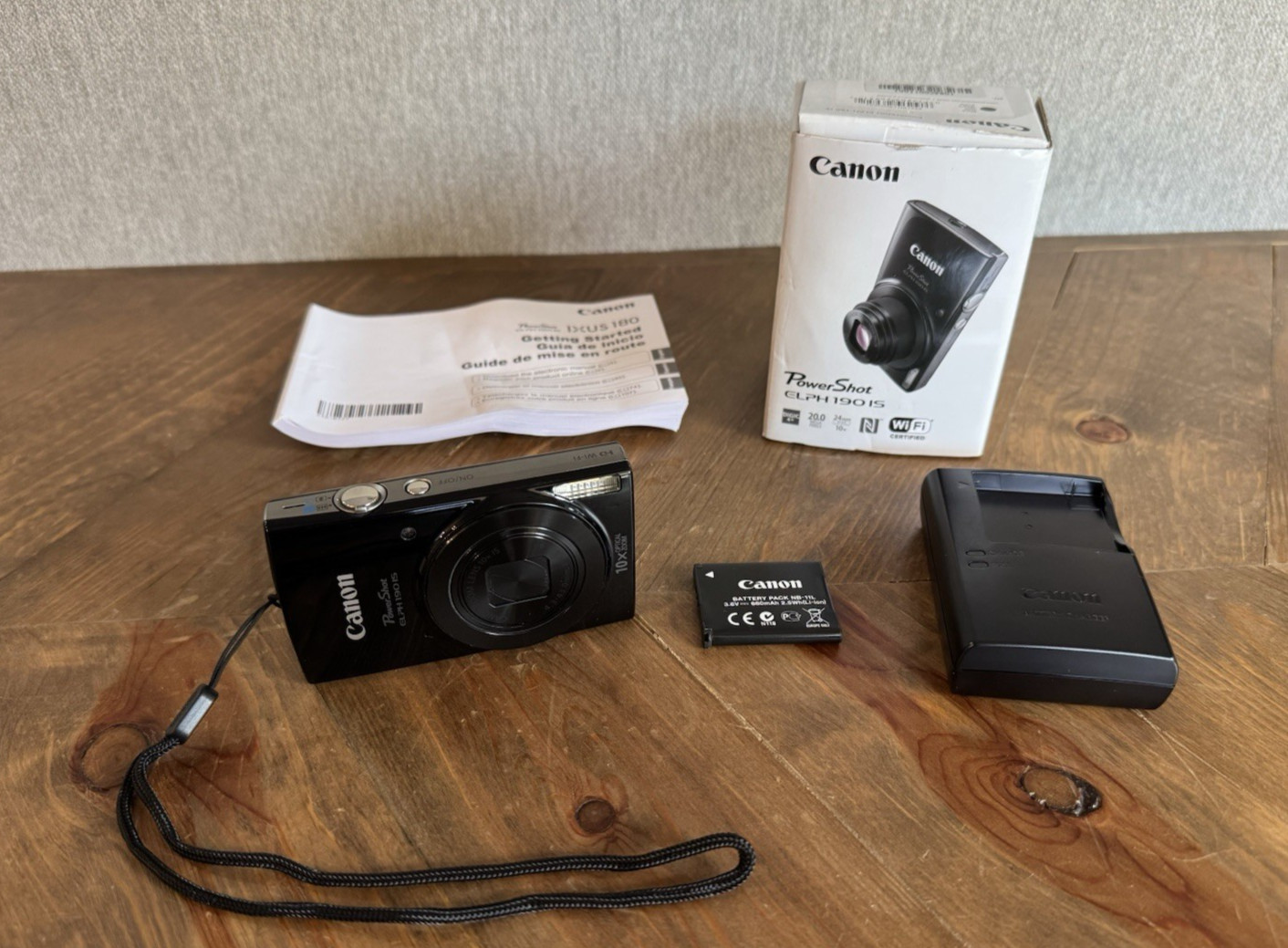 Canon PowerShot ELPH 190 IS 20MP 24mm Wide 10x Black Digital Camera