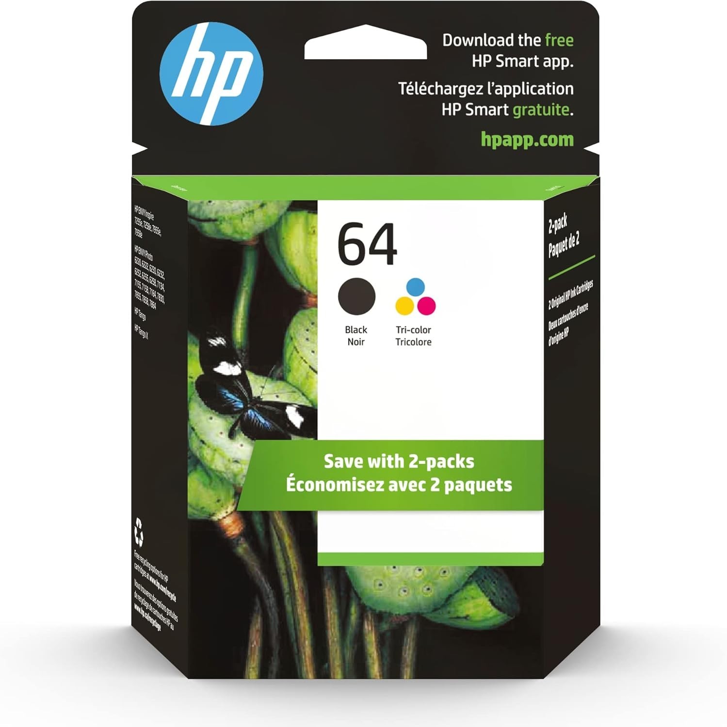 Genuine - HP 64 - X4D92AN - Ink Cartridge Black & Tri-Color - 2 Pack - June 2027