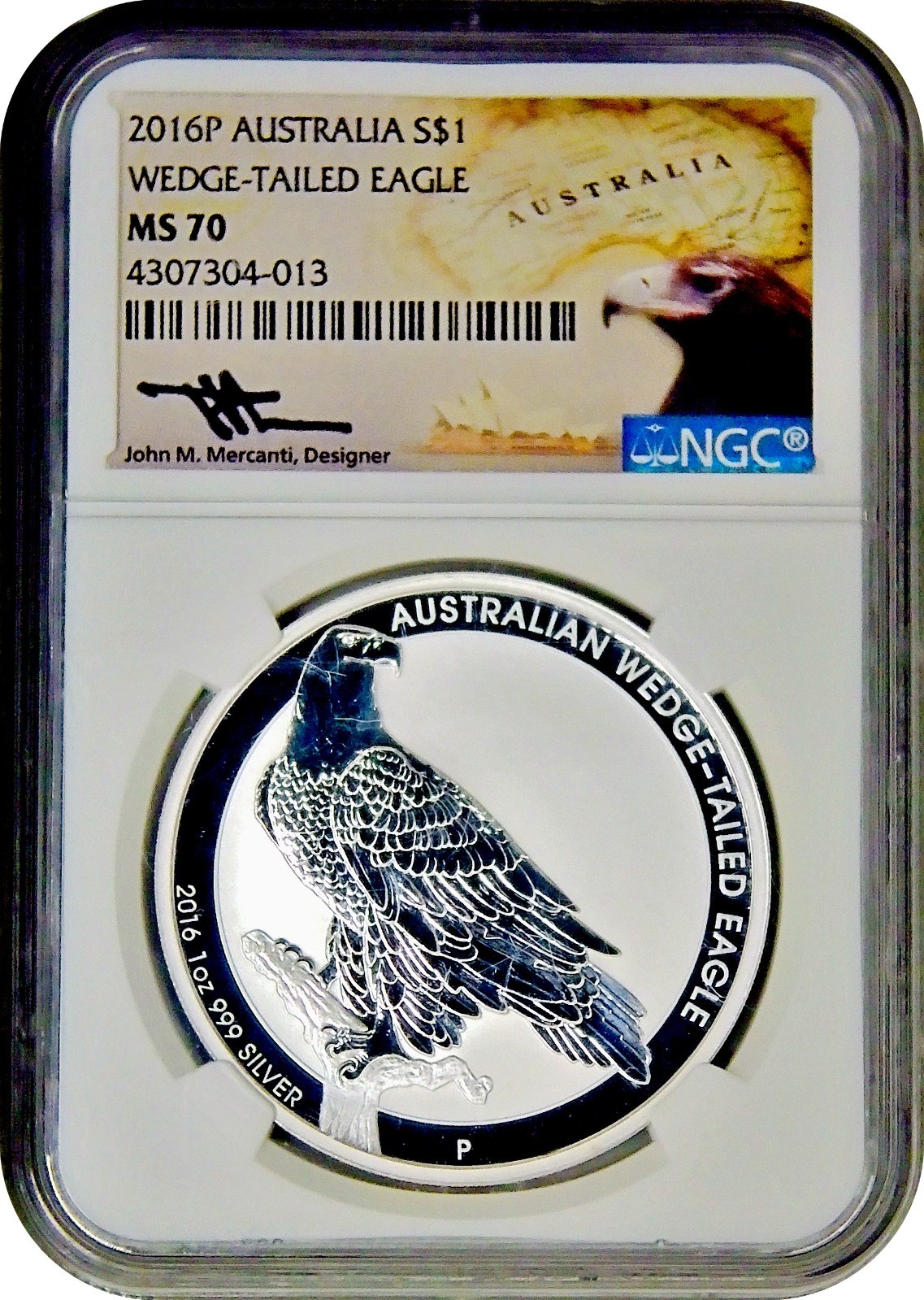 2016 P Australia Wedge-Tailed Eagle Silver Dollar NGC MS70 Gem Uncirculated