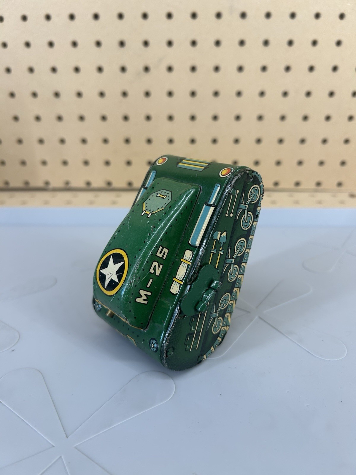 Vintage 1950s Superman Wind-Up Tin Mechanical Turnover Tank Linemar Vintage 1950s Superman Wind-Up Tin Mechanical Turnover Tank Linemar