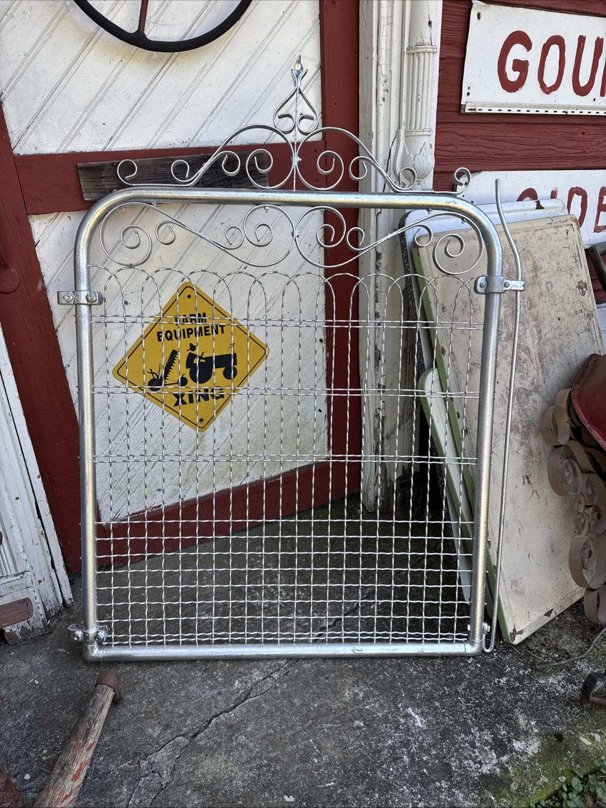 Antique metal garden gate 37” Wide antique twisted wire gate Garden Art Trellis Antique metal garden gate 37” Wide antique twisted wire gate Garden Art Trellis