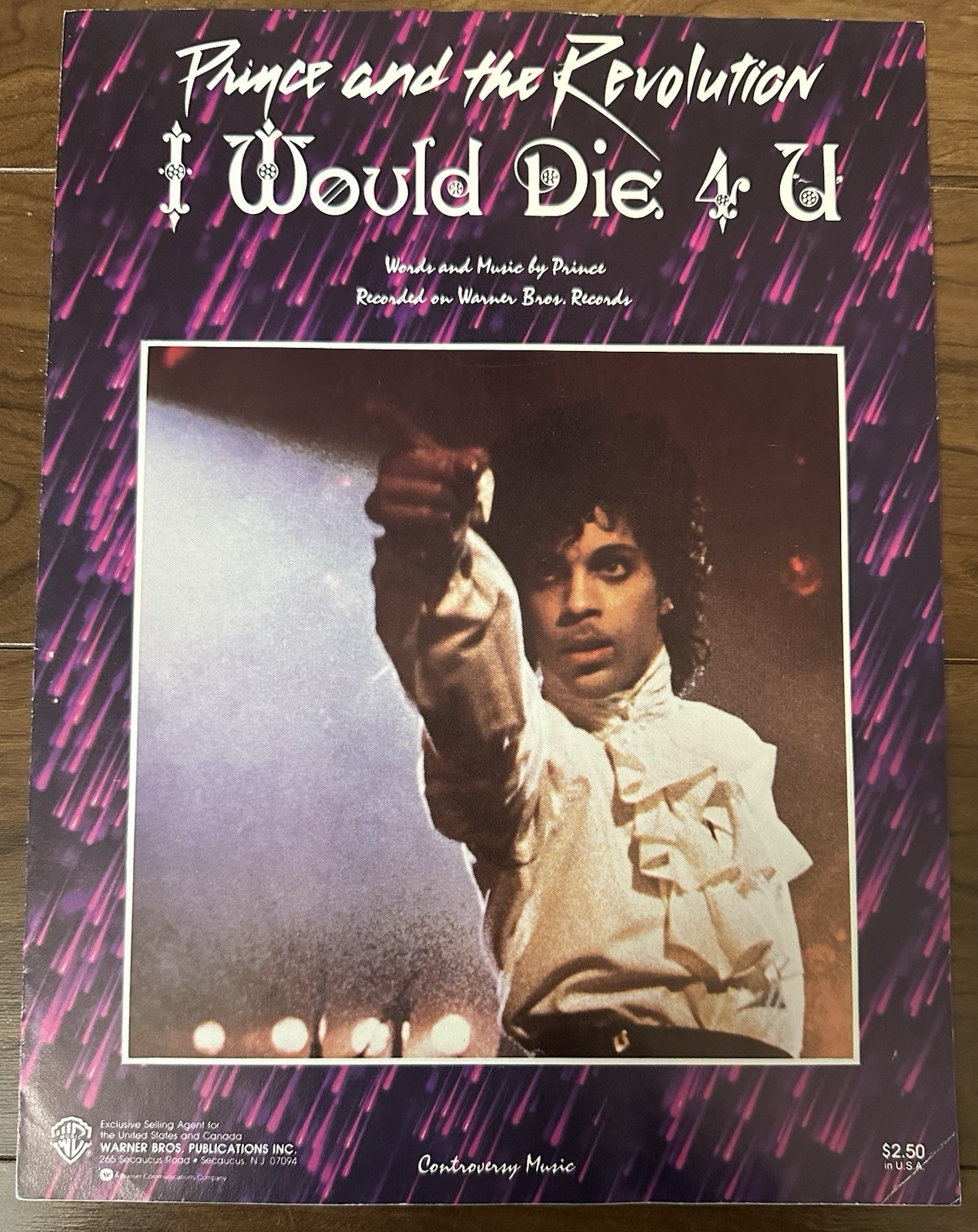 VTG 1984 Prince And The Revolution Purple I Would Die For U Sheet Music VS4301