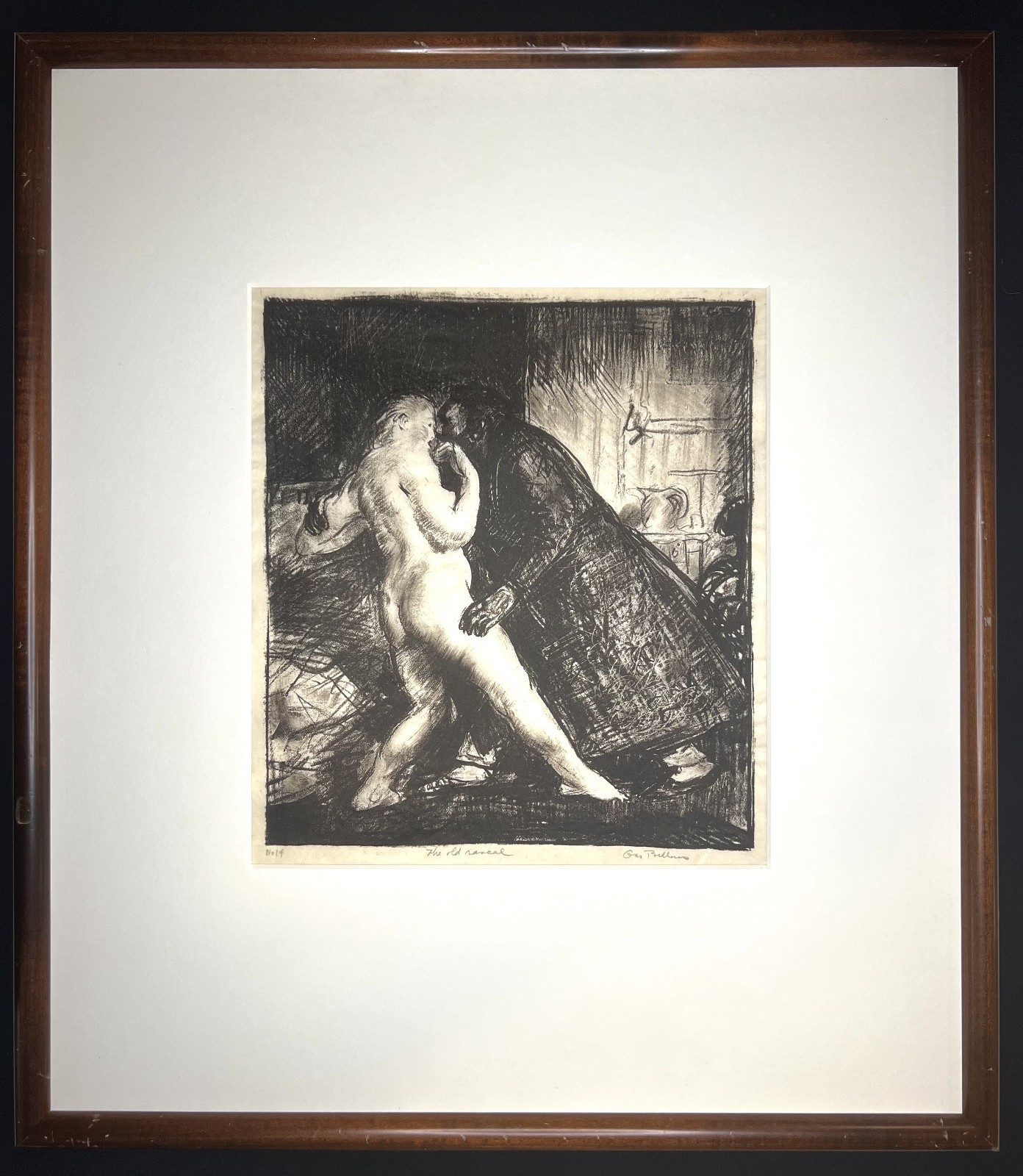 George Bellows-The Old Rascal-1910s Pencil Signed Lithograph-Framed