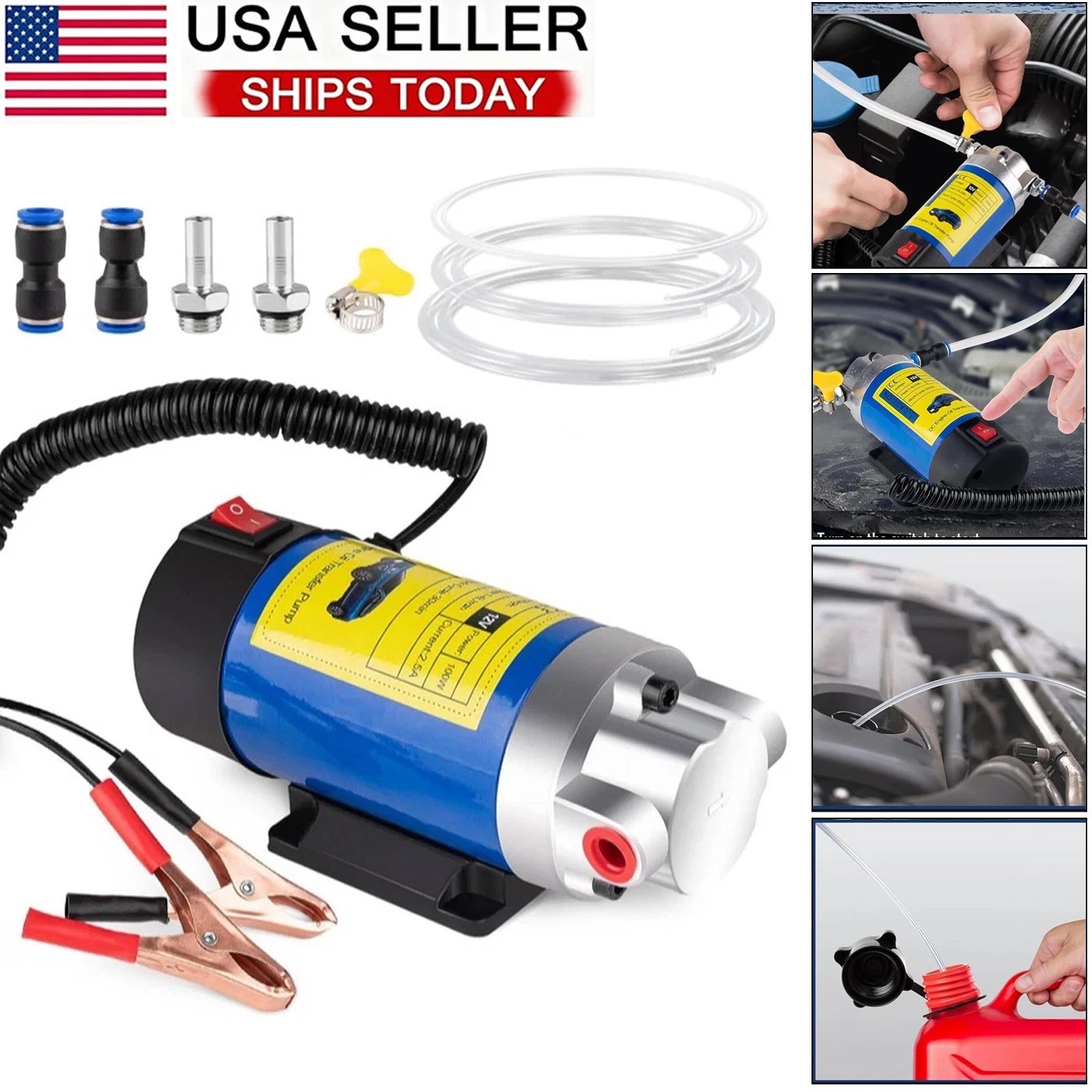 Oil Extractor Pump,12V 100W Self-Priming Electric Fluid Transfer Pump for Engine