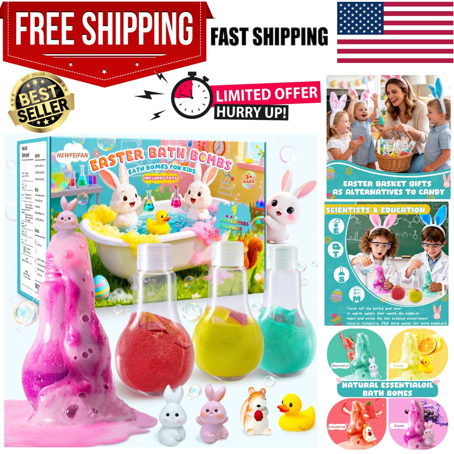 Easter Potions Bath Bombs for Kids with Surprise Toys Inside, Teen Easter Bas... Easter Potions Bath Bombs for Kids with Surprise Toys Inside, Teen Easter Bas...