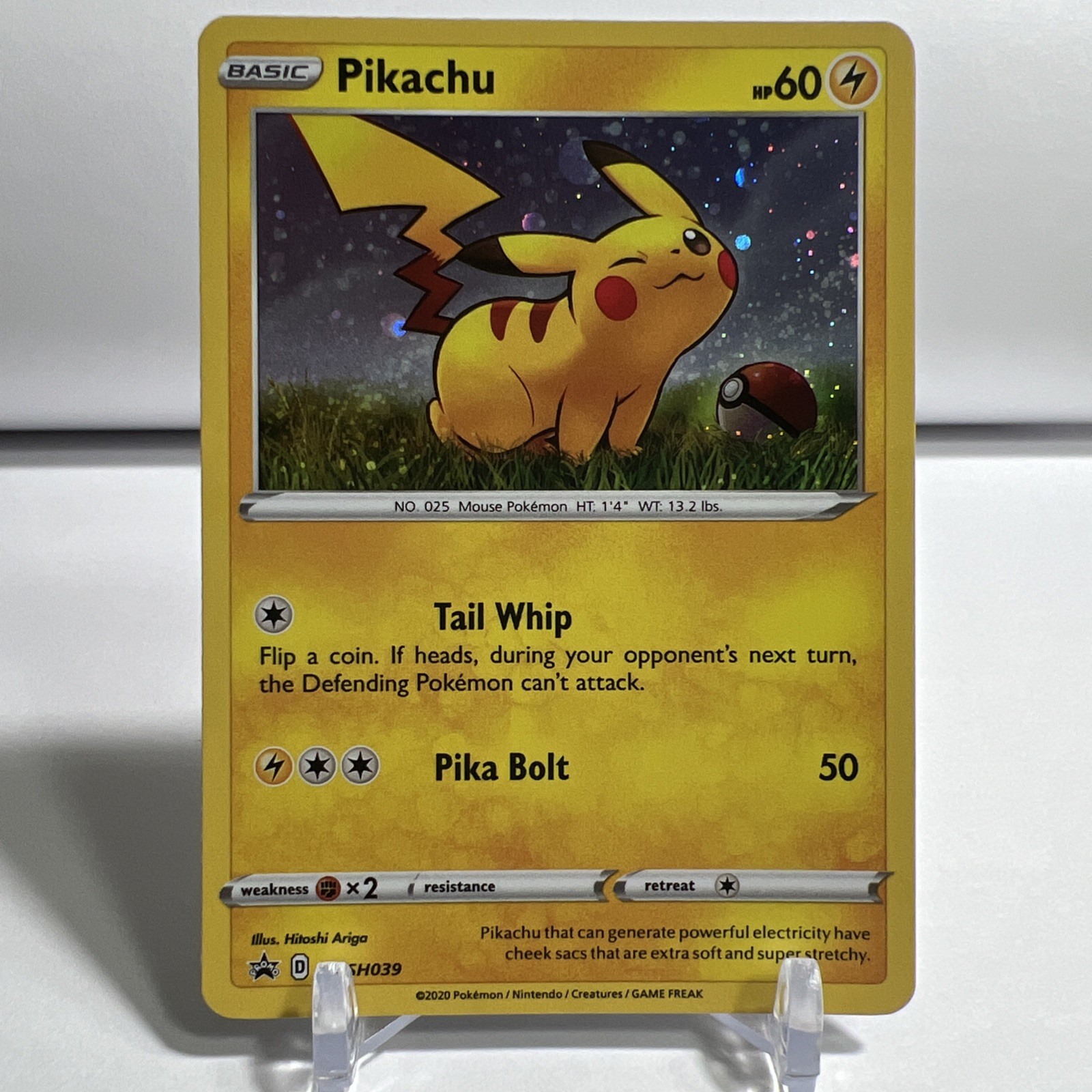 2020 Pokémon TCG Sword Shield Promo Pikachu SWSH039 Cosmos Holo One Owner