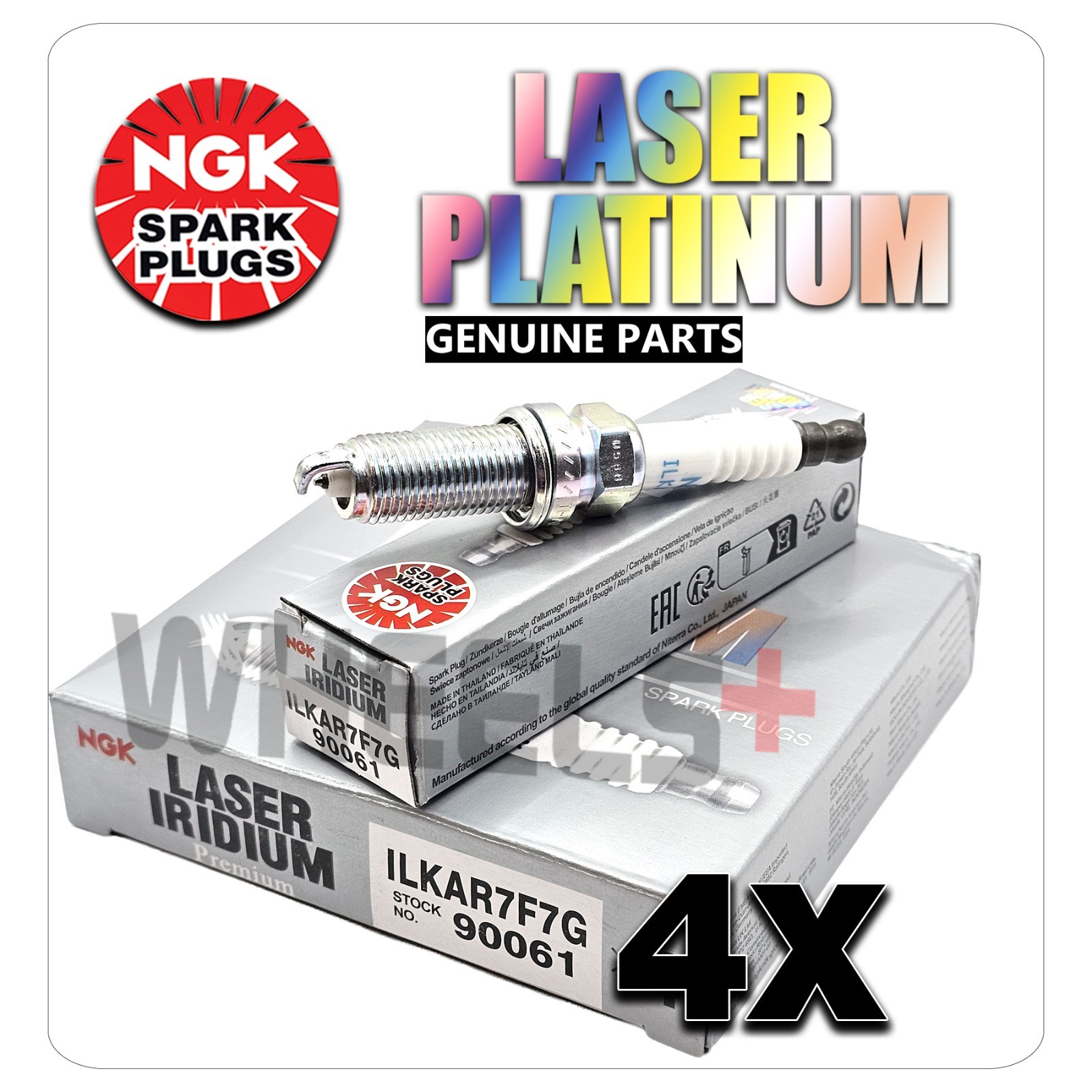 4x NGK ILKAR7F7G 90061 Laser Iridium Spark Plugs For NISSAN JUKE 1.2 04/14-- 