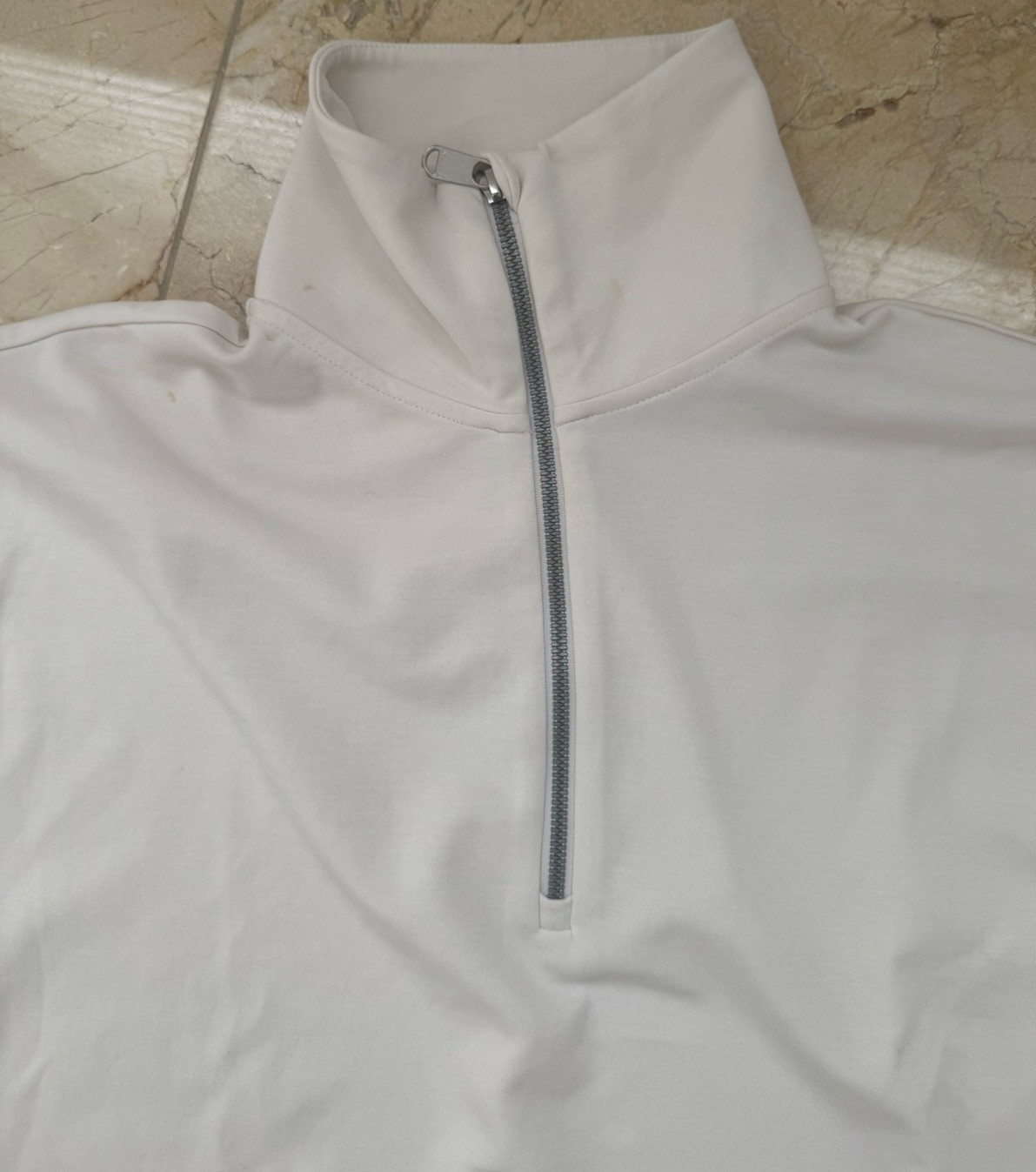 ATHLETA Seasoft Quarter Zip Sweatshirt Bone Color Size Small EUC ATHLETA Seasoft Quarter Zip Sweatshirt Bone Color Size Small EUC