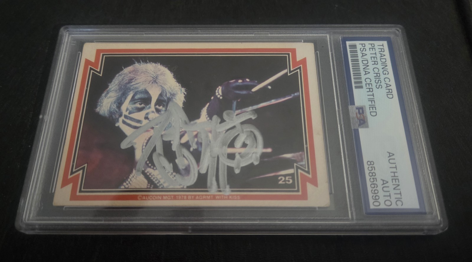 Peter Criss Signed 1978 Donruss #25 Trading Card KISS Autograph PSA/DNA Peter Criss Signed 1978 Donruss #25 Trading Card KISS Autograph PSA/DNA