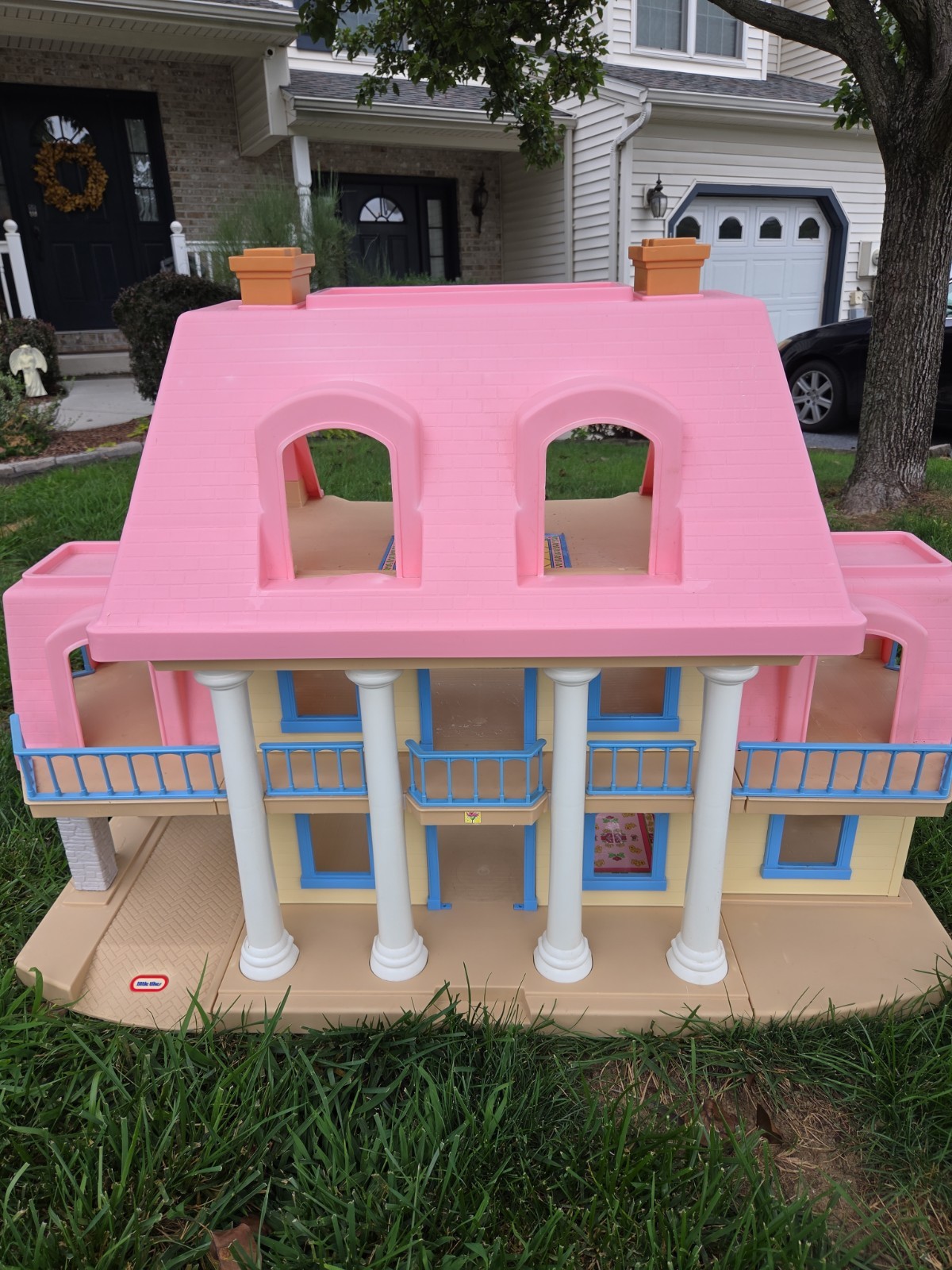 Vintage Little Tikes Grand Mansion Dollhouse Pink Giant Huge House 1990's
