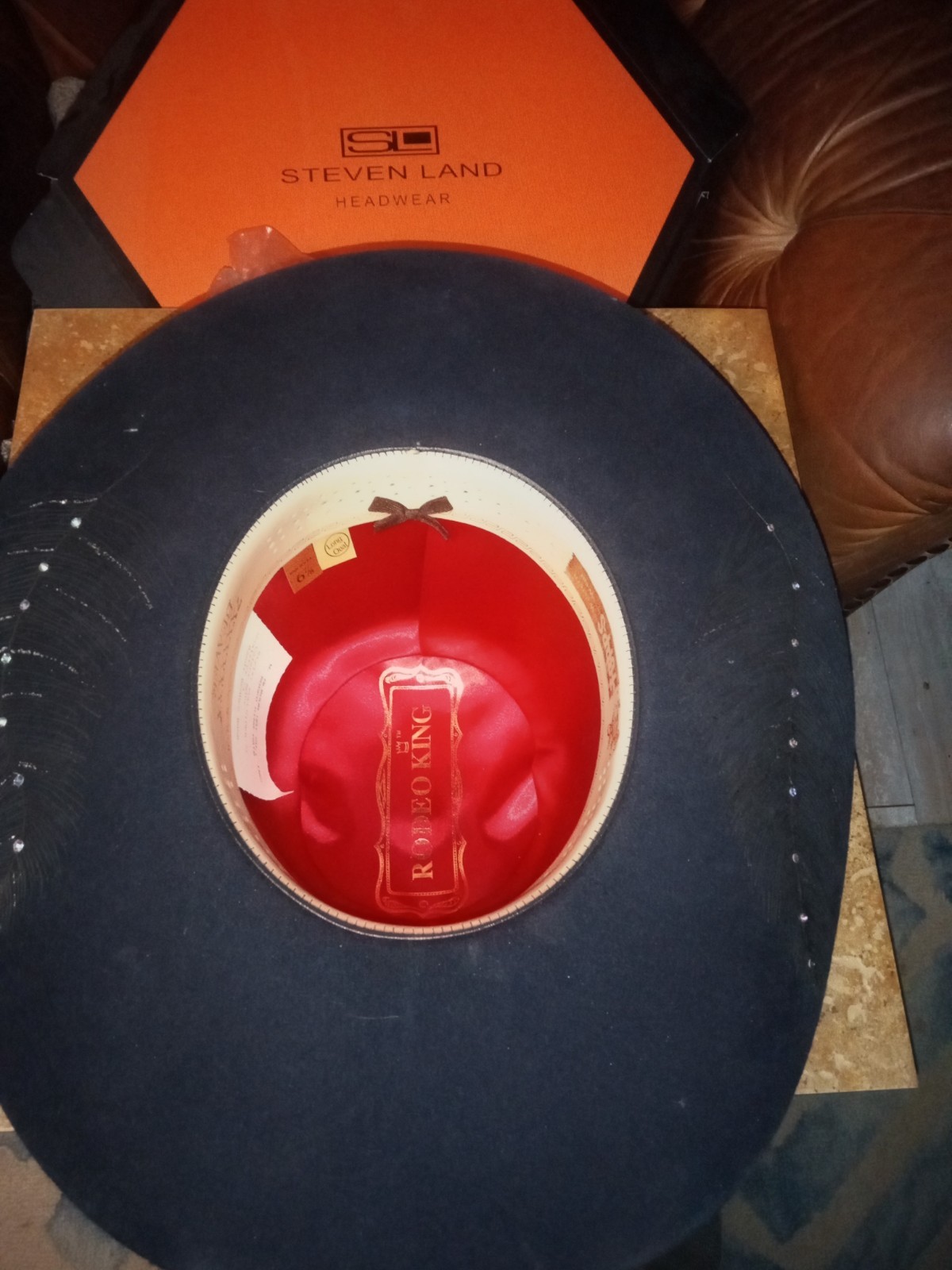 Rodeo KingBranded Long Oval Cowboy Hat 7X Beaver Fur Felt Size 6-7/8 . Navy . Rodeo KingBranded Long Oval Cowboy Hat 7X Beaver Fur Felt Size 6-7/8 . Navy .