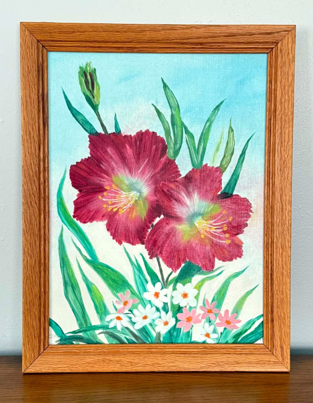 Vintage Floral Oil Painting Original Still Life Framed Signed Canvas Board Art Vintage Floral Oil Painting Original Still Life Framed Signed Canvas Board Art