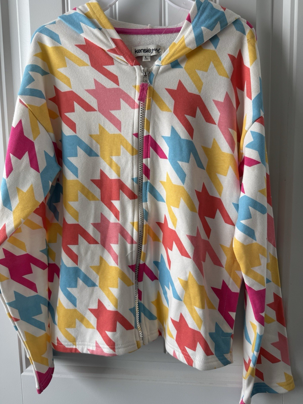 NWT Kensie Big Girl\'s French Terry Zip up Hoodie - Multi Sz L NWT Kensie Big Girl\'s French Terry Zip up Hoodie - Multi Sz L