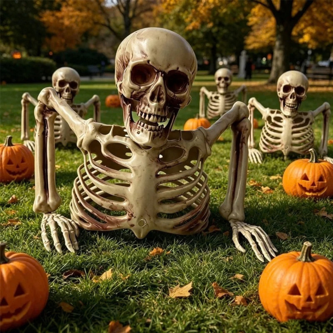 Realistic Halloween Skeleton Decoration with Movable Joints, Outdoor Yard Party Realistic Halloween Skeleton Decoration with Movable Joints, Outdoor Yard Party