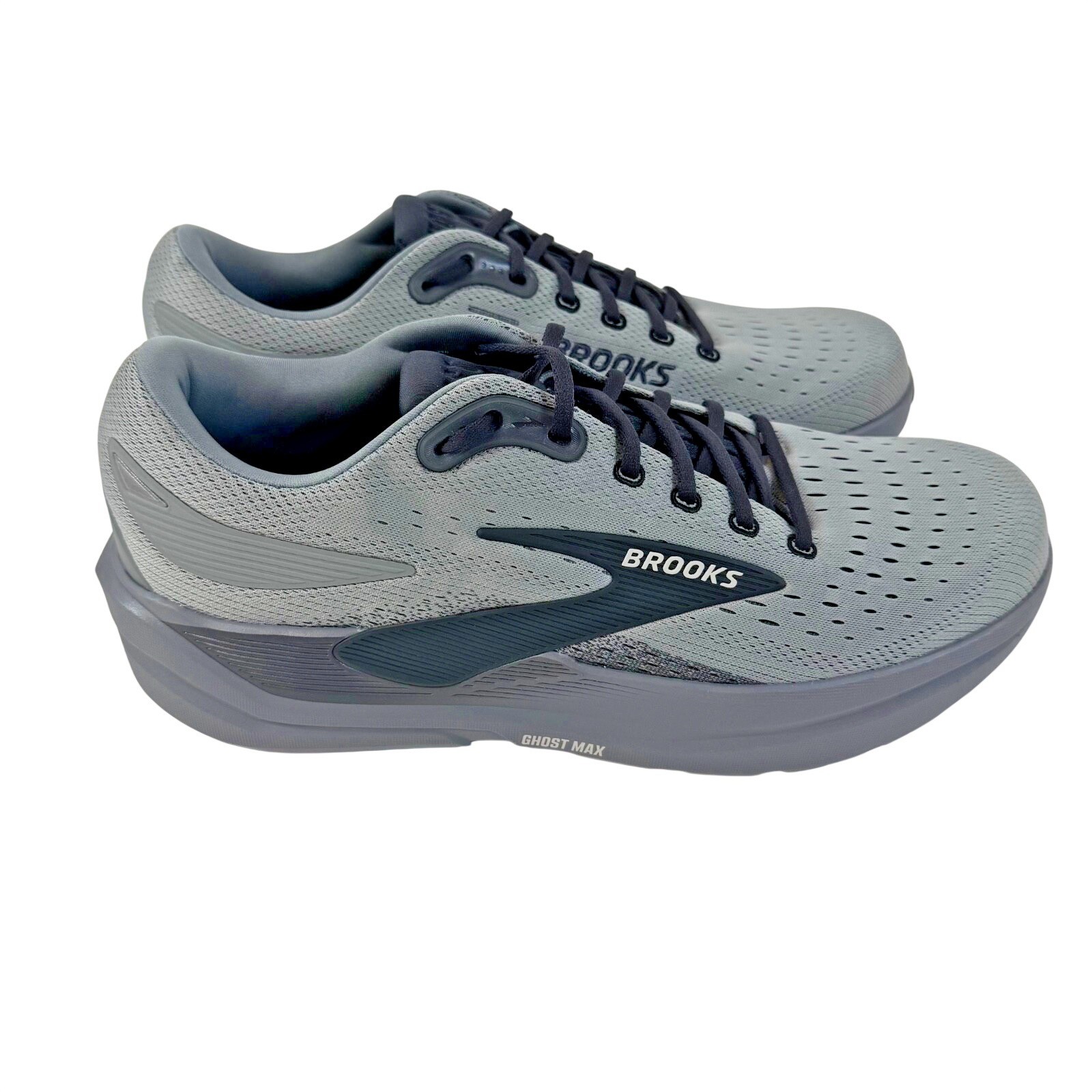 Brooks Ghost Max Mens Running Shoes Gray Mesh Lightweight Cushioning Comfort Sup