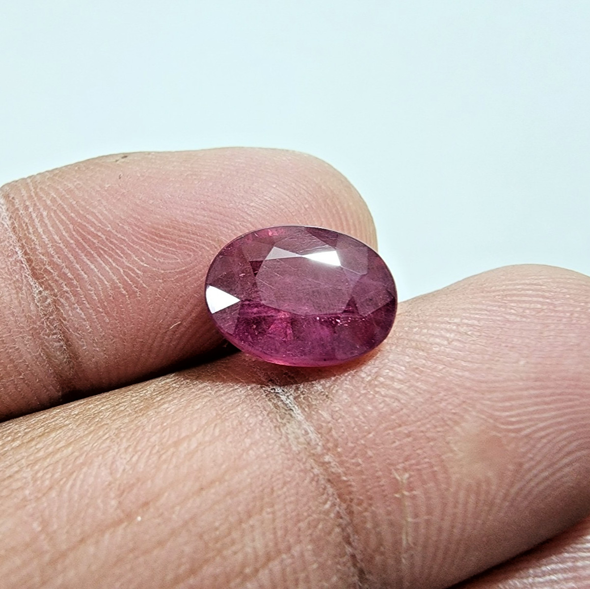 4.45 Crt AA+ Certified Blood Red Ruby Faceted Oval Cut Gemstone Jewelry For Ring