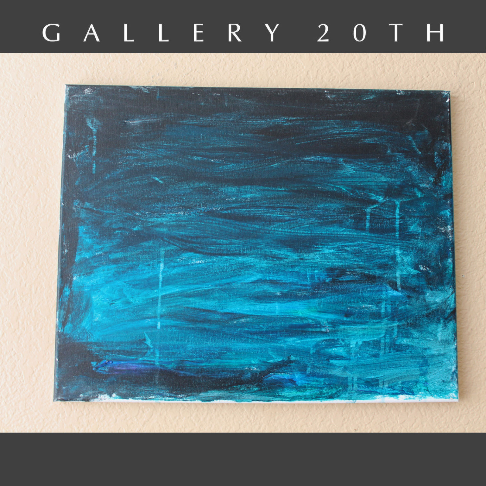 WOW ABSTRACT EXPRESSIONIST ORIG OIL PAINTING BLUE ECOLOGY ART VTG MCM