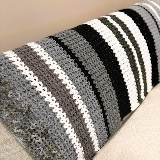 Hand Crocheted Throw Afghan Blanket 60x36 - Multi color Hand Crocheted Throw Afghan Blanket 60x36 - Multi color