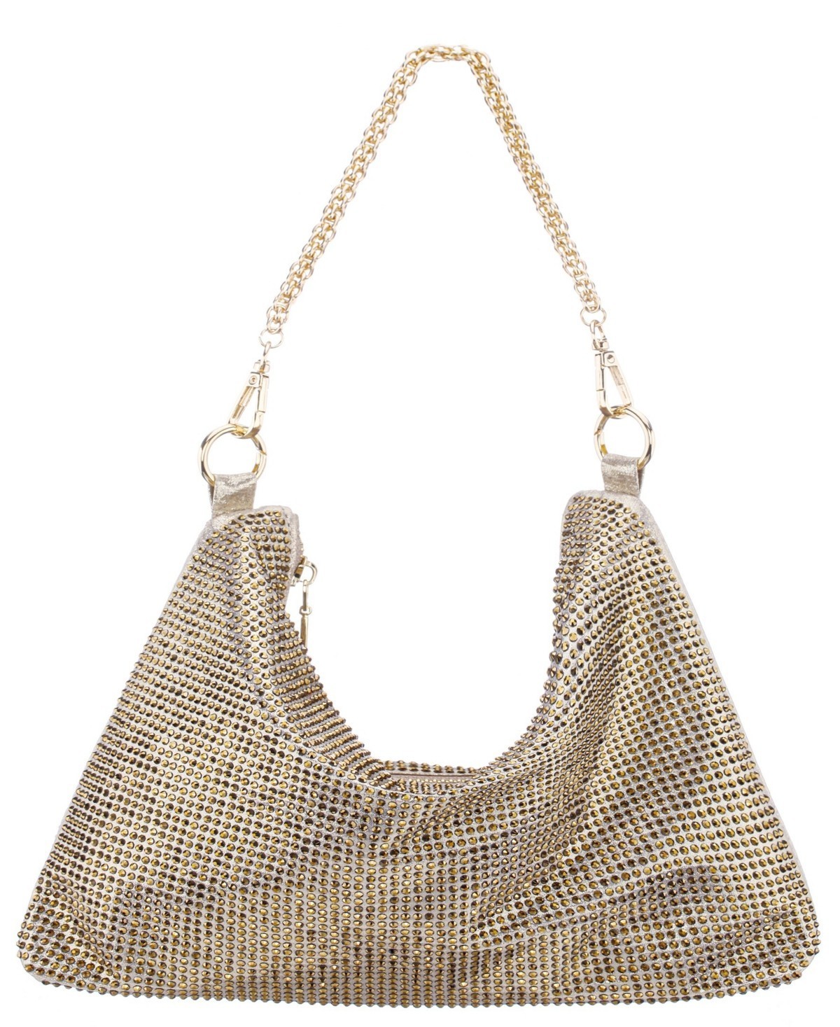 $118. Nina Crystal Embellished Zipper Hobo Shoulder Bag Gold $118. Nina Crystal Embellished Zipper Hobo Shoulder Bag Gold