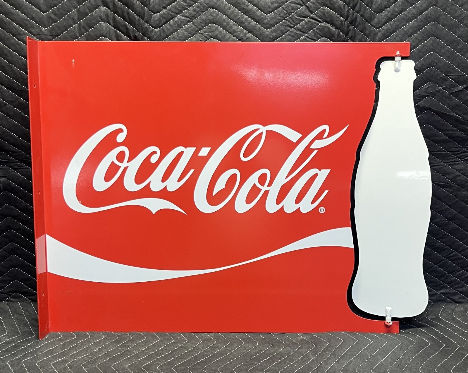Vintage Coca-Cola Aluminum Flange Sign with Bottle Cut-Out (23.75 x 25.5) Vintage Coca-Cola Aluminum Flange Sign with Bottle Cut-Out (23.75 x 25.5)