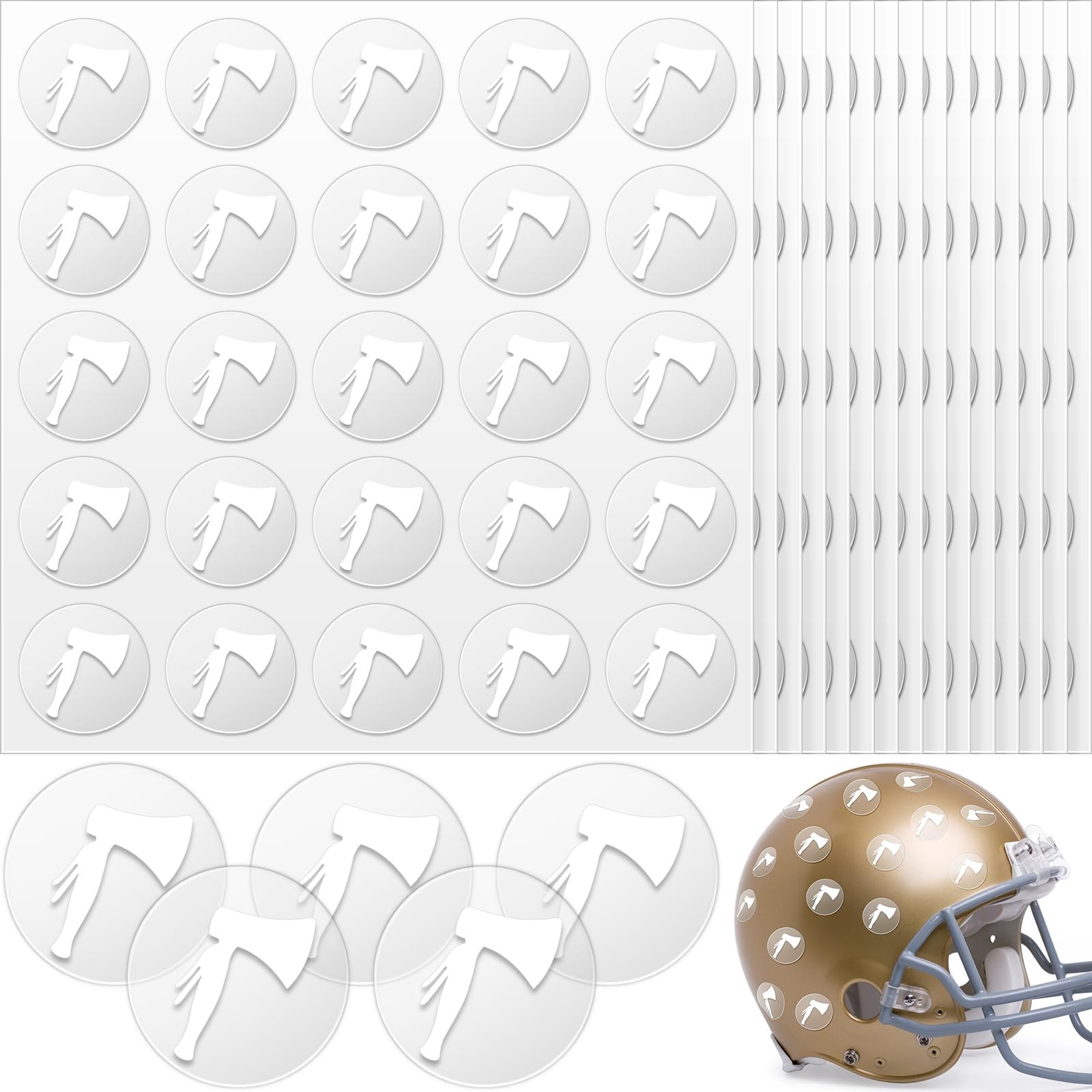 Jecery 200 Lightning Helmet Stickers, White on Clear, Softball Clear Jecery 200 Lightning Helmet Stickers, White on Clear, Softball Clear