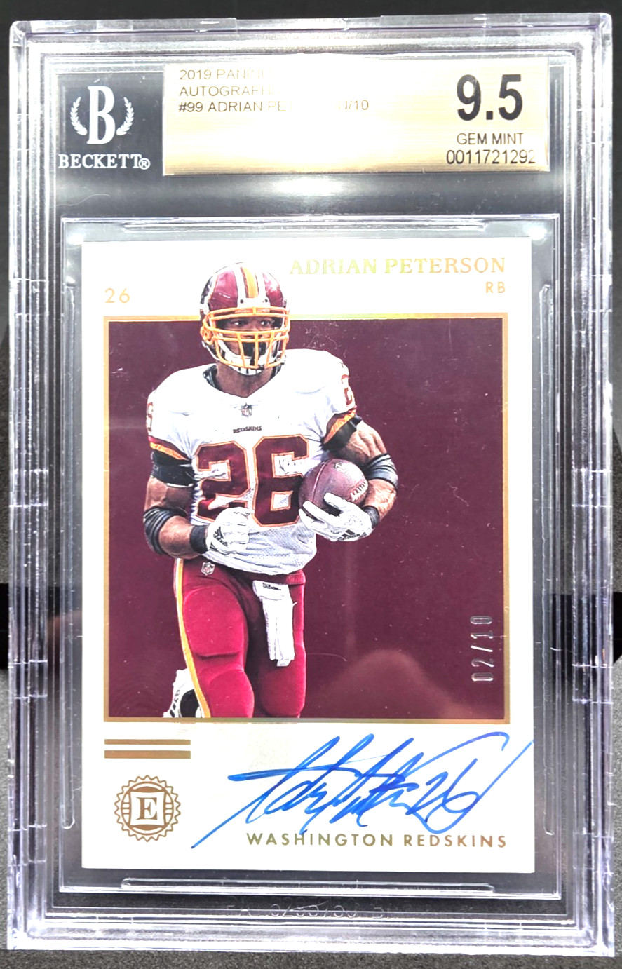 🔥HOF SLAB🔥BGS 9.5 / AUTO 9🔥PANINI ADRIAN PETERSON SIGNED AUTH🔥2 OF ONLY 10🔥