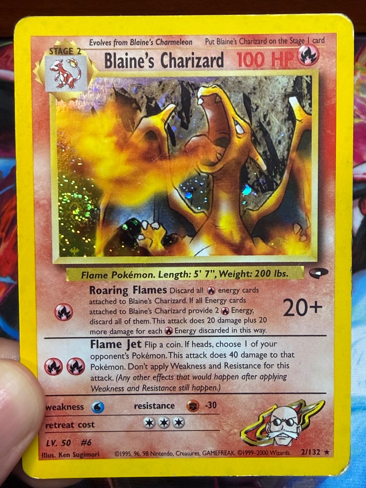 Blaine’s Charizard 2/132 Gym Challenge Holo Corrected Fire Symbol: HOLO SWIRL Blaine’s Charizard 2/132 Gym Challenge Holo Corrected Fire Symbol: HOLO SWIRL