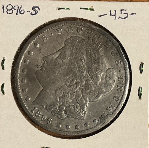 1896 S Morgan Silver Dollar, Good,Fine+ Details, RARE, Tough, C6230
