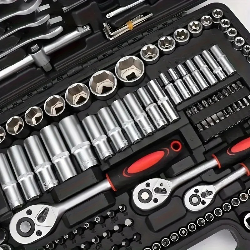 46PCS 1/4 Inches Ratchet Socket Wrench Set, Metric Socket Ratchet Wrenches Set,