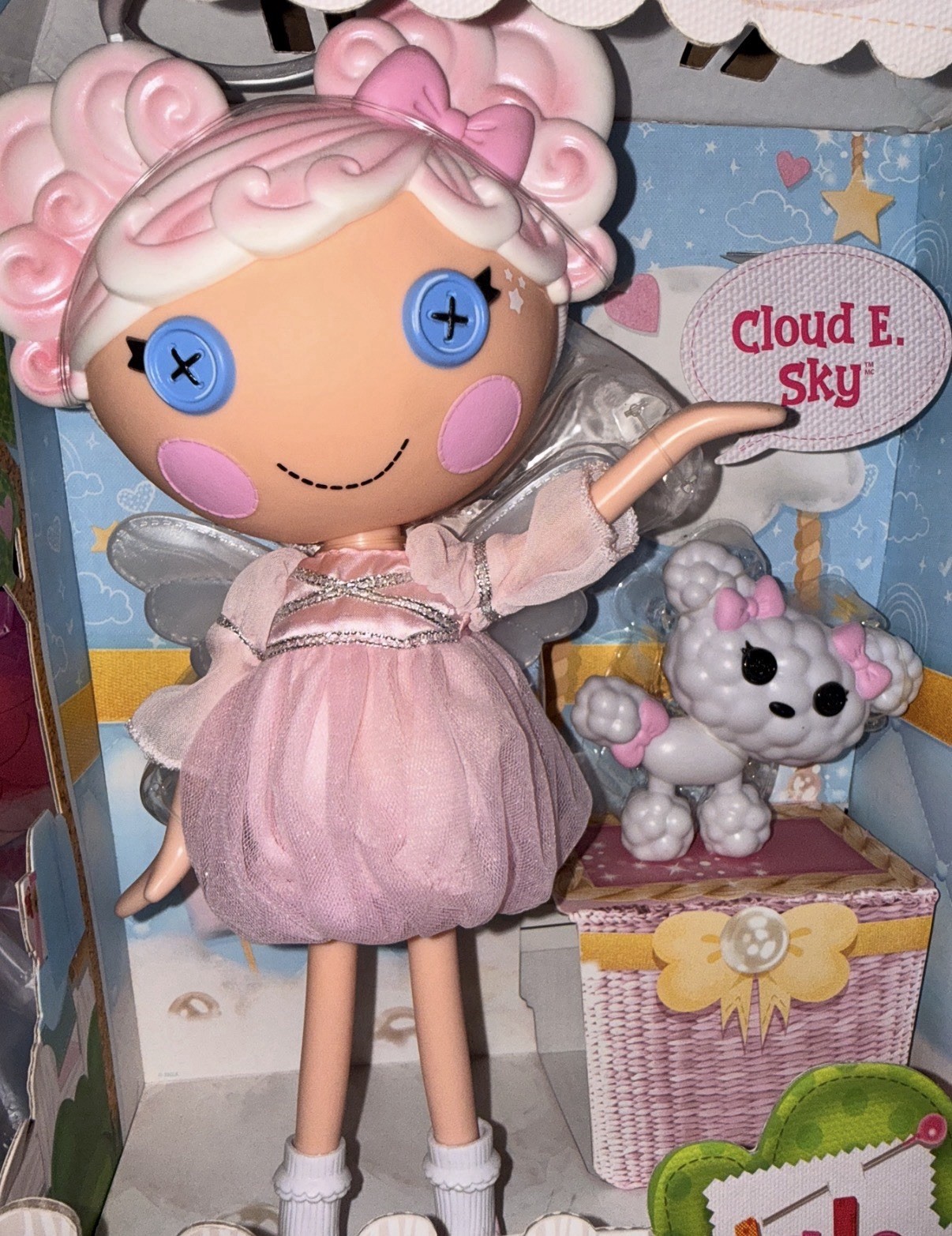 Lalaloopsy Cloud E. Sky Pink Angel hair angel wings & halo pet Poodle Lalaloopsy Cloud E. Sky Pink Angel hair angel wings & halo pet Poodle