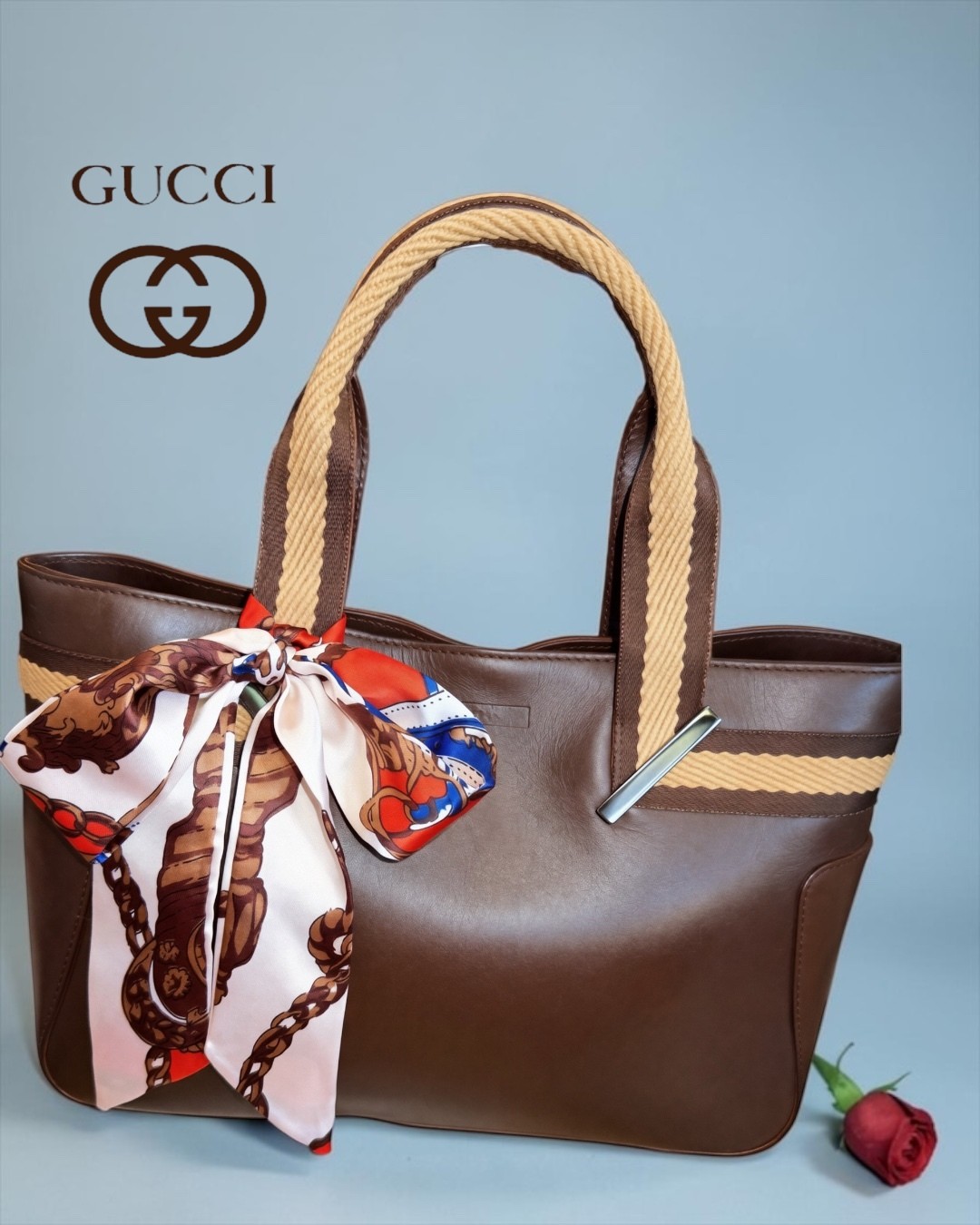 ✨ STUNNING Vintage Tom Ford Era Gucci Leather Web Tote ✨ ✨ STUNNING Vintage Tom Ford Era Gucci Leather Web Tote ✨