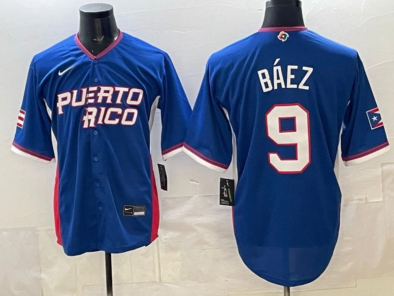 2026 World Baseball Classic Team Puerto Rico #9 Javier Báez Home Stadium Men's* 2026 World Baseball Classic Team Puerto Rico #9 Javier Báez Home Stadium Men's*