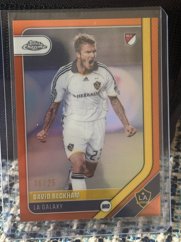 2026 Topps Chrome MLS David Beckham Orange Refractor /25 #173 2026 Topps Chrome MLS David Beckham Orange Refractor /25 #173