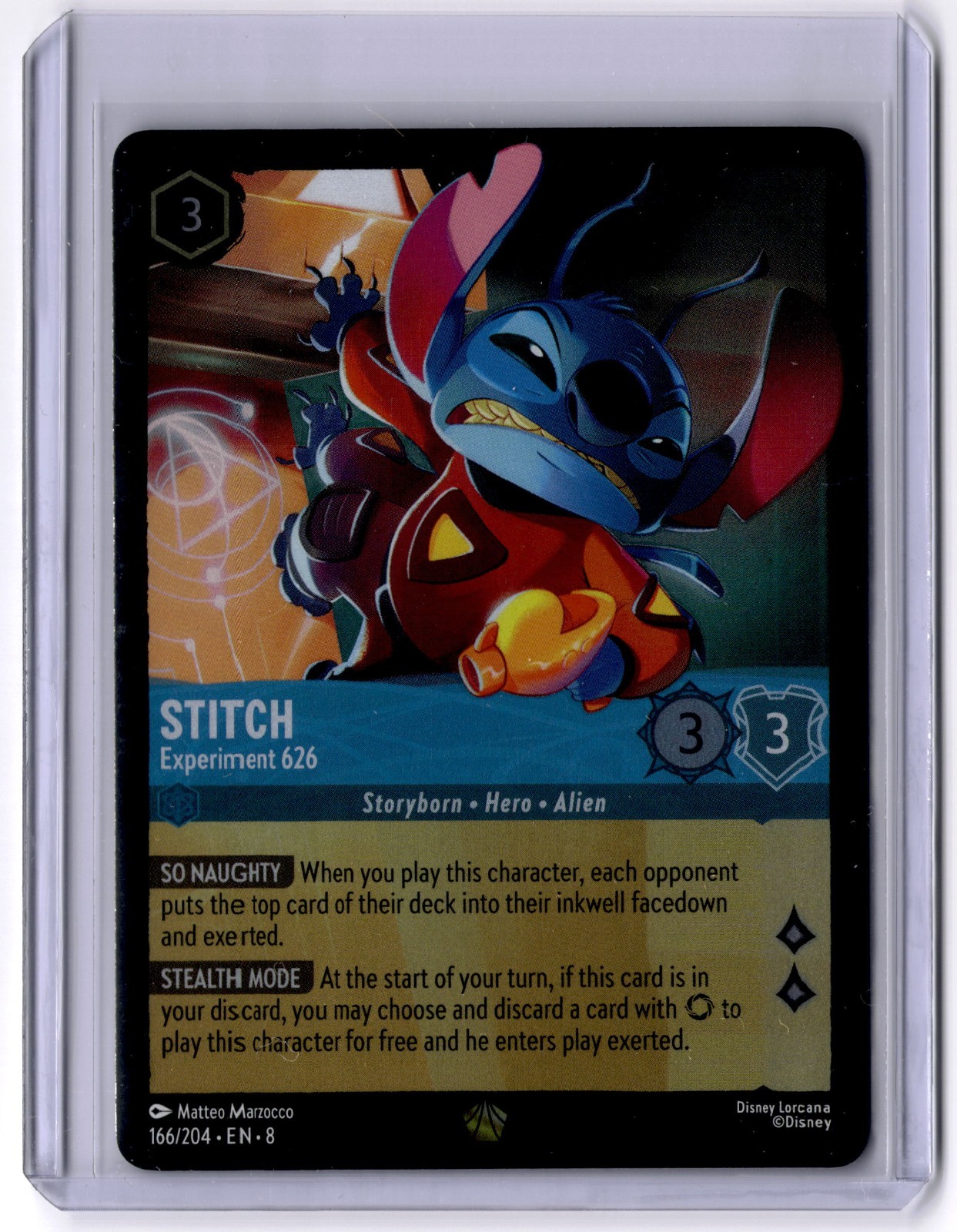 Stitch - Experiment 626 Cold Foil Reign of Jafar 166/204 Disney Lorcana NM Stitch - Experiment 626 Cold Foil Reign of Jafar 166/204 Disney Lorcana NM