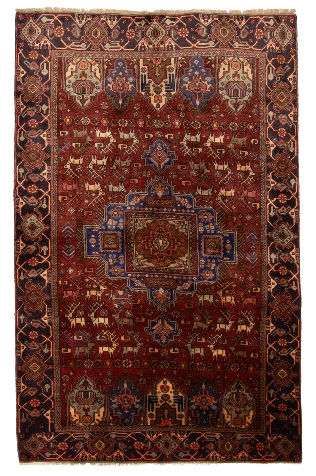 Vintage Hand-Knotted Area Rug 4\'4\