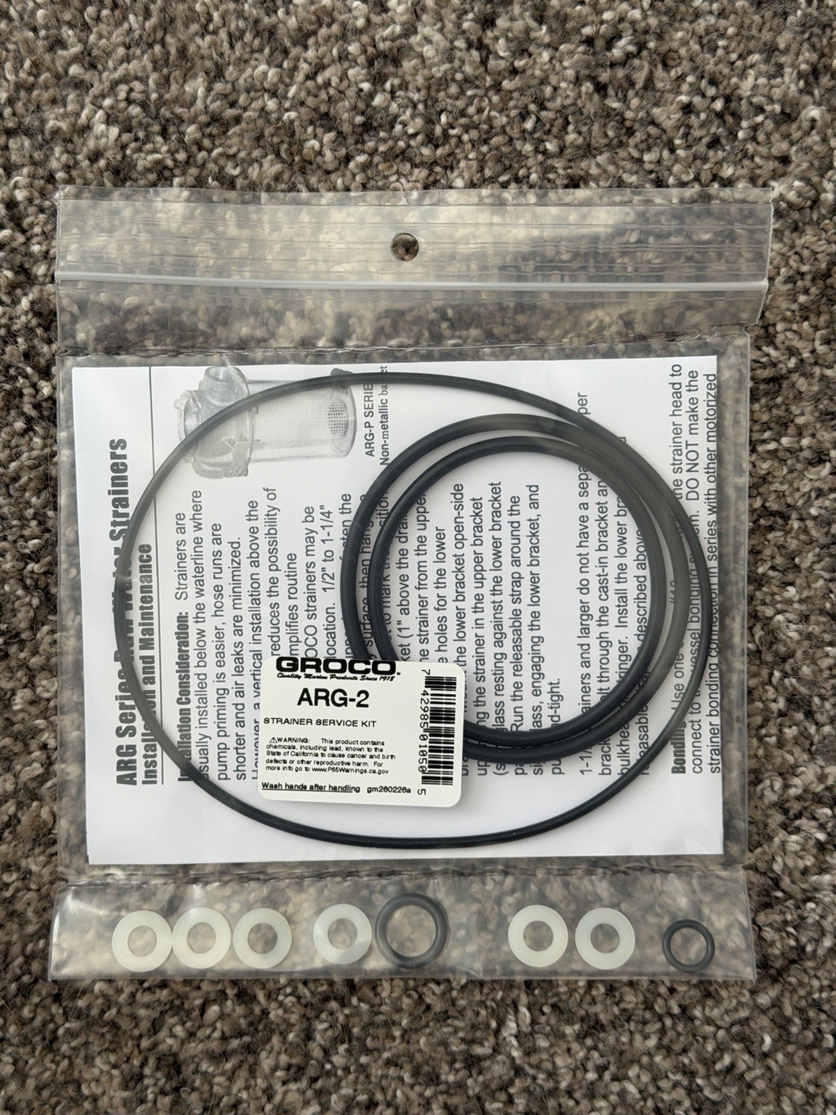 GROCO ARG-2 Service Repair Kit GROCO ARG-2 Service Repair Kit