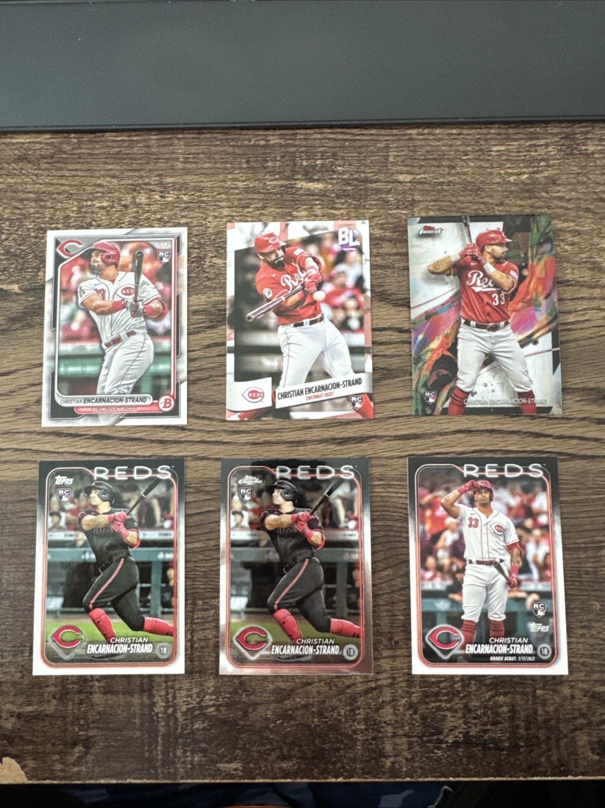CHRISTIAN ENCARNACION-STRAND 2024-2026 Topps/Bowman/Finest RC Reds 9-Card Lot