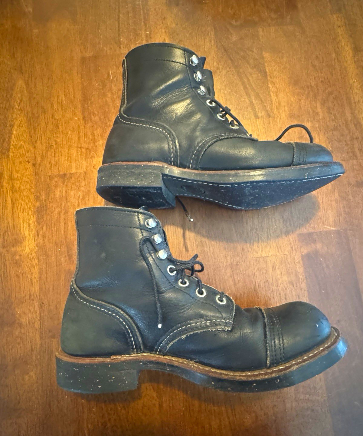 Red Wing Shoes 814 Black Leather Lace-Up Boots Men's 4.5 Wide