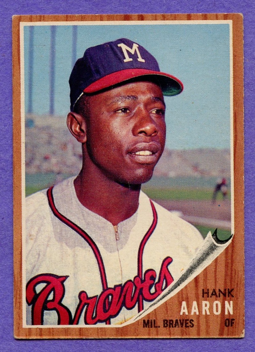1962 Topps Hank Aaron #320 Braves Nice Color EX 1962 Topps Hank Aaron #320 Braves Nice Color EX