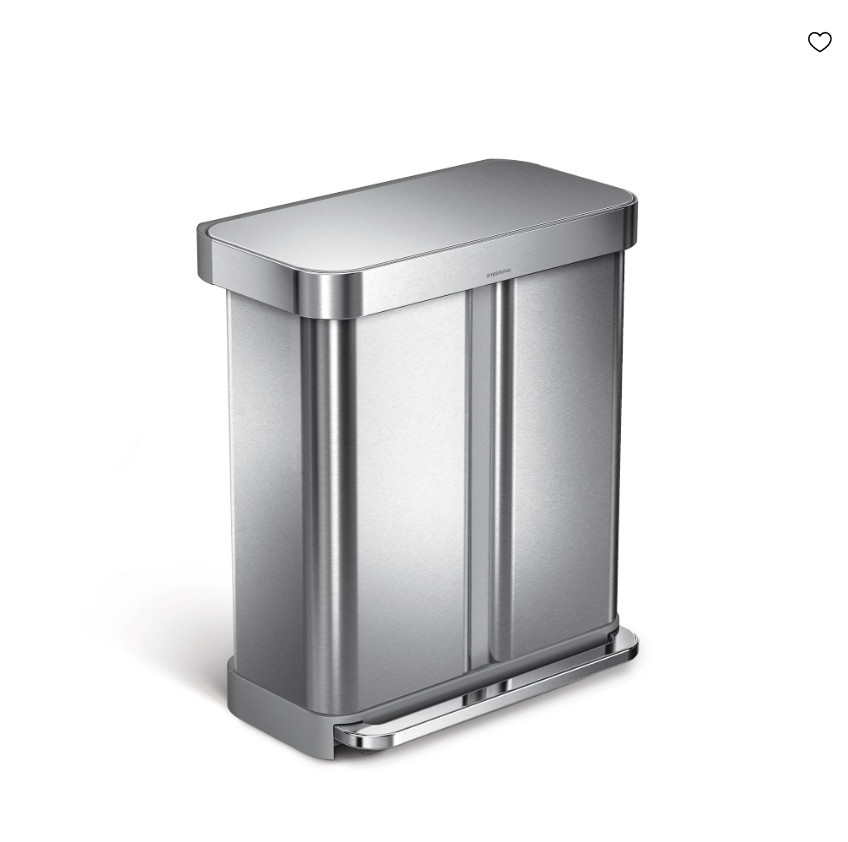 simplehuman Dual Compartment Step Can 58L – Liner Pocket simplehuman Dual Compartment Step Can 58L – Liner Pocket