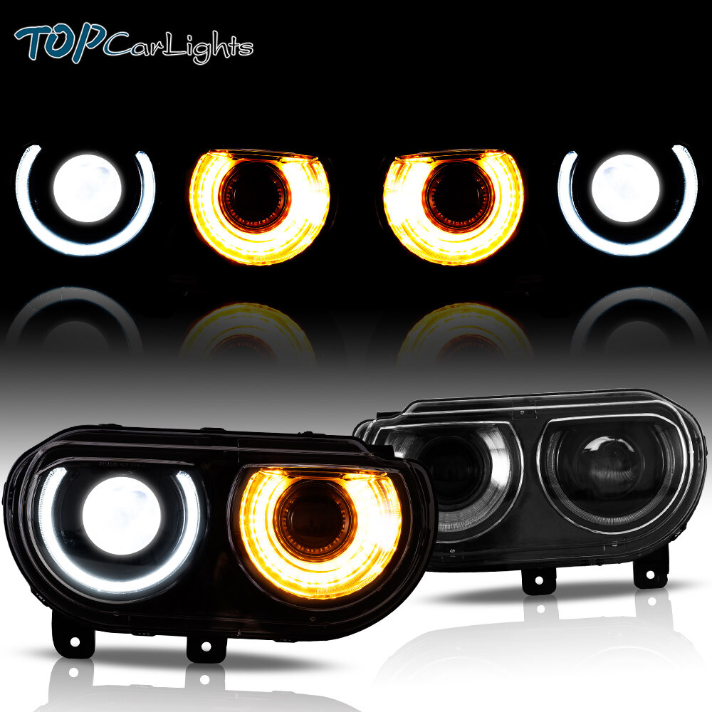 VLAND 2Pcs LED Projector Headlights For 2008-2014 Dodge Challenger Front Lamps VLAND 2Pcs LED Projector Headlights For 2008-2014 Dodge Challenger Front Lamps